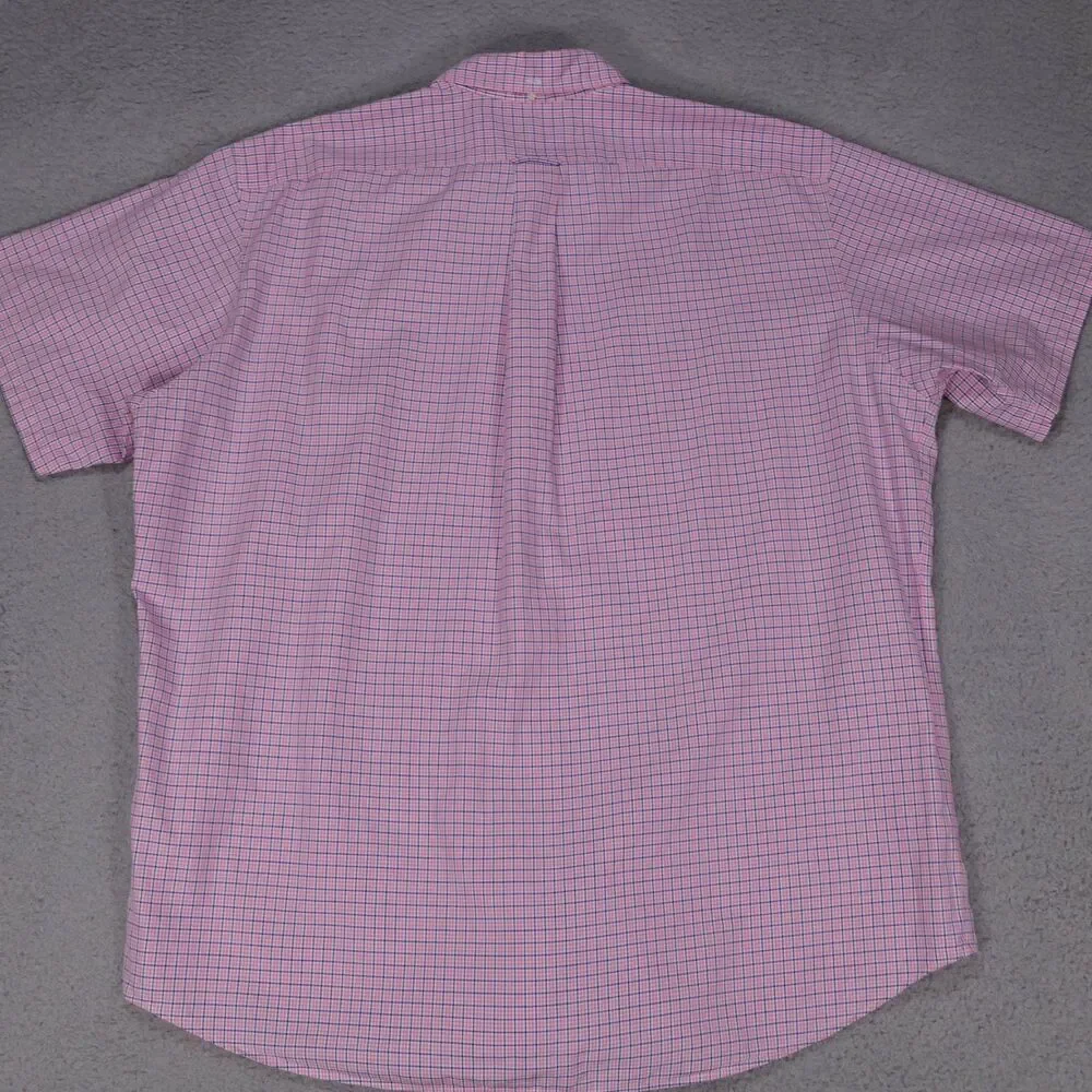 Polo Ralph Lauren Shirt Mens XL Pink Blue Plaid Button Down Short Sleeve
